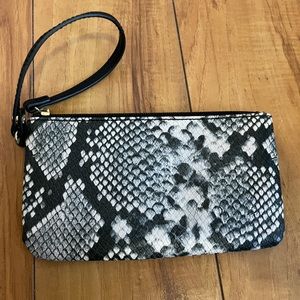 EUC Kim Kardashian Faux Snakeskin Wristlet